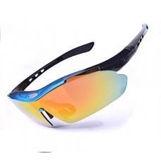 Three Shooter Polarized Sports Sunglasses with 5 Interchangeable Lenses  Tr90 Unbreakable Sunglasses for Men and Women Cycling  Driving  Running Golf - B0747PPXH4